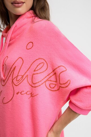 Soccx Pullover aus Flauschstrick mit Glitter-Print in Rot