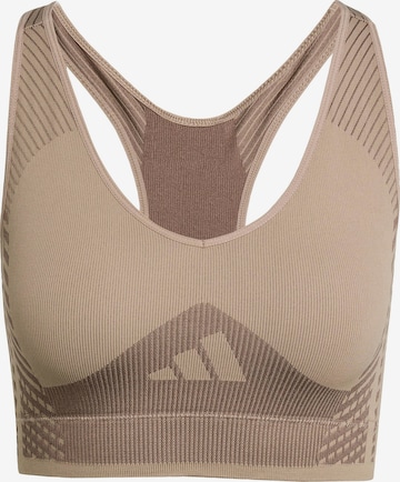 ADIDAS PERFORMANCE Спортен сутиен 'ARKNT LS BRA' в кафяво: отпред