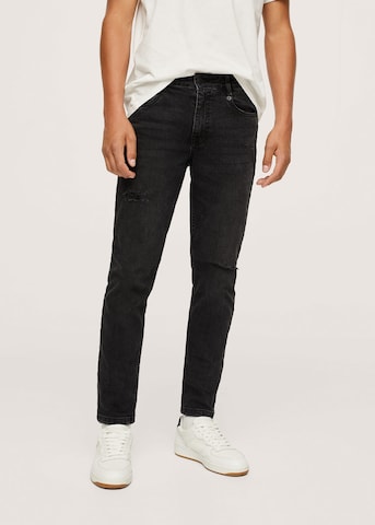 Coupe slim Jean MANGO TEEN en noir : devant