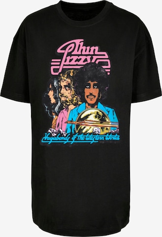 Merchcode Oversized shirt 'Thin Lizzy - Album Tracklisting' in Zwart: voorkant