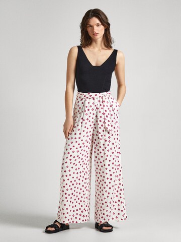 Wide Leg Pantalon Pepe Jeans en blanc