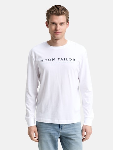 T-Shirt TOM TAILOR en blanc : devant