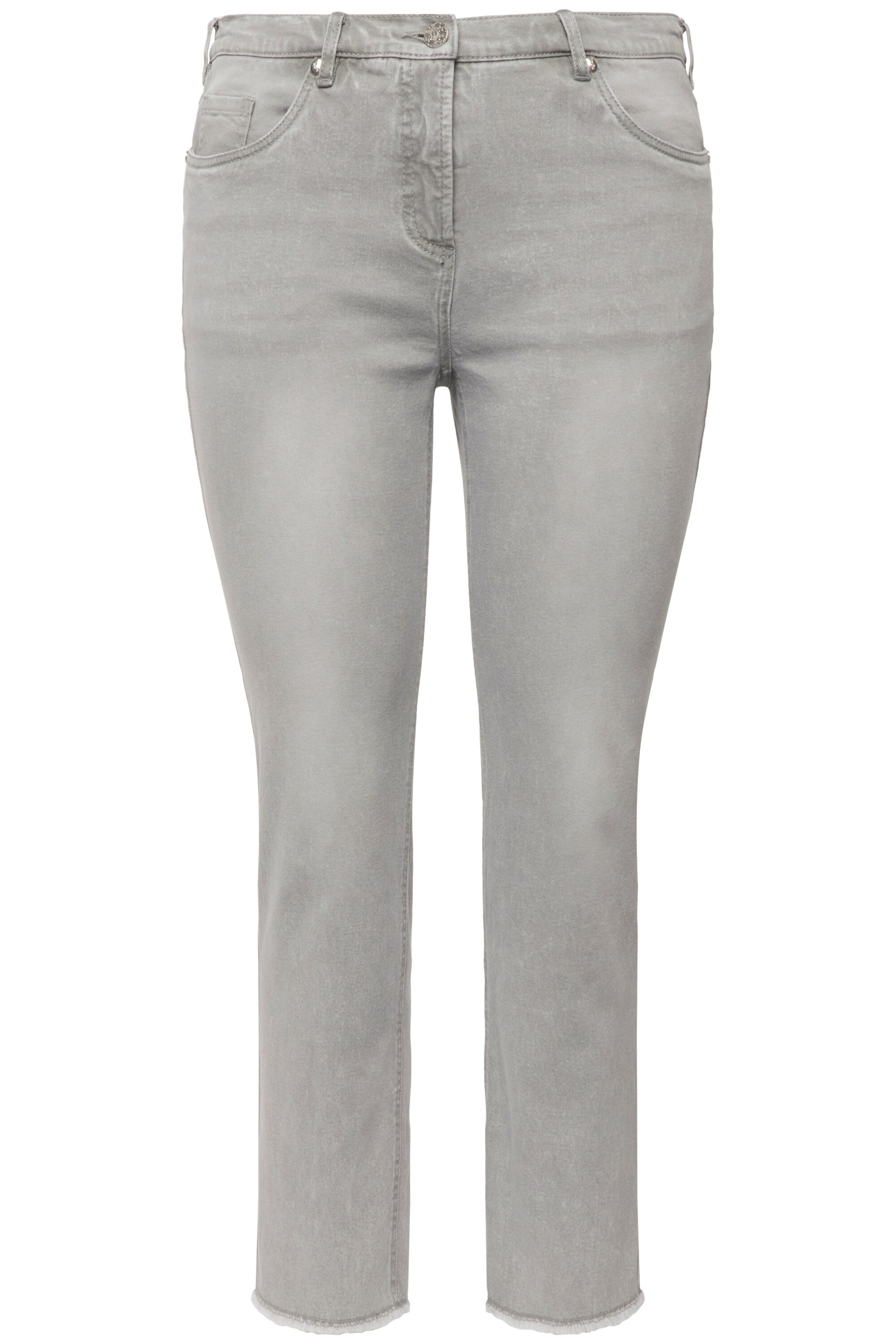 Ulla Popken Regular Jeans in Grijs: voorkant