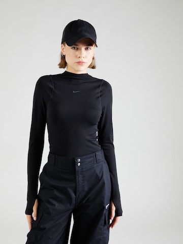 NIKE Funktionsbluse i sort: forside