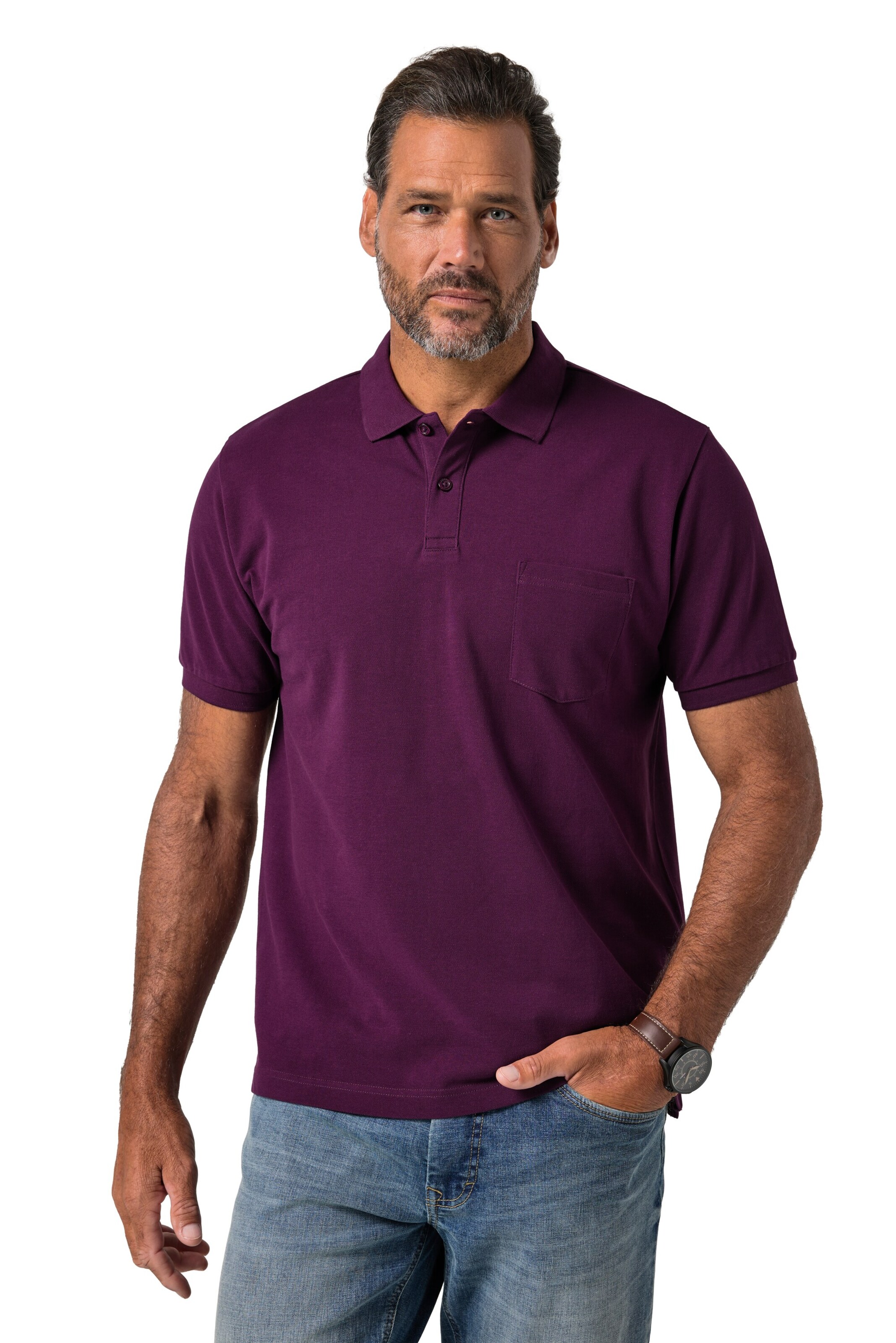 JP1880 Poloshirt in Lila: Vorderseite