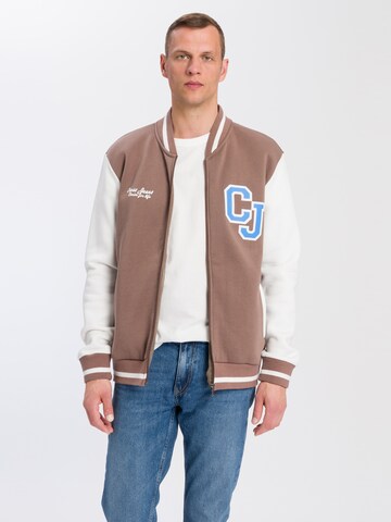 CROSS JEANS Sweatjacke ' 25400 ' in Braun: Vorderseite