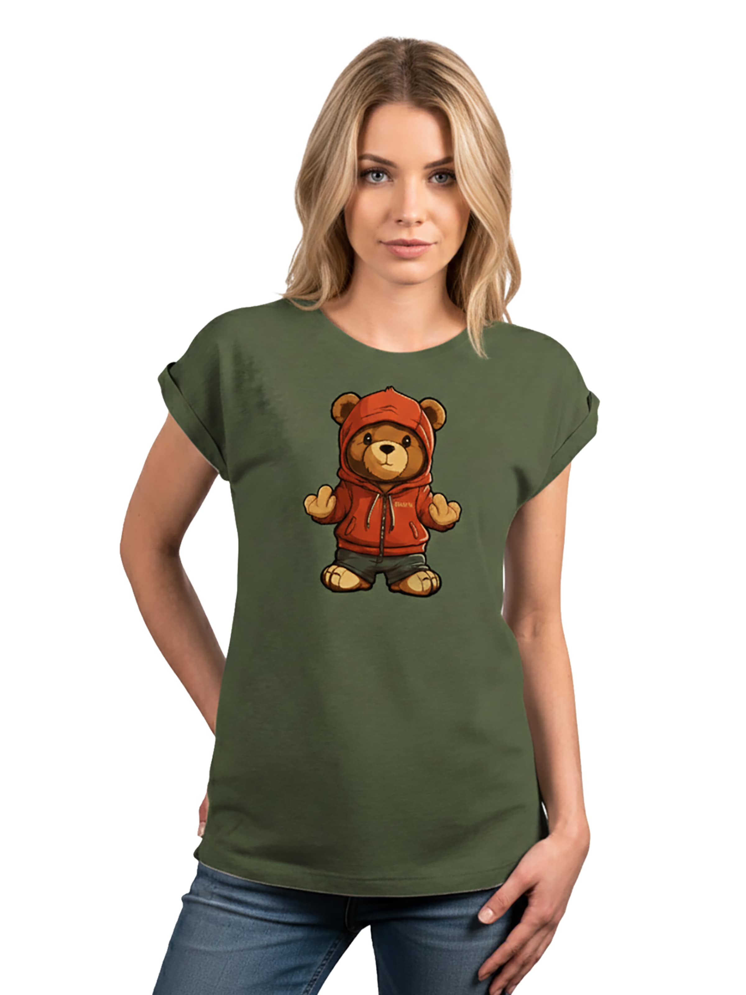 MAKAYA Shirt 'Teddy' in Green: front