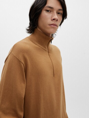 Pull&BearSweater majica - smeđa boja