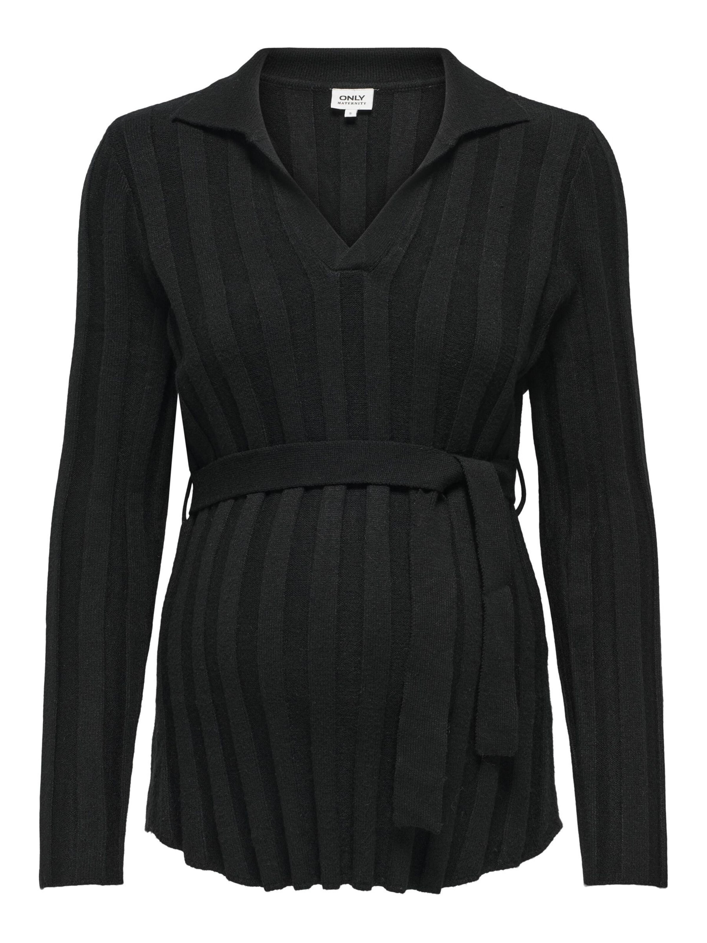 Only Maternity Sweter 'OLMAnneliese' w kolorze czarny: przód