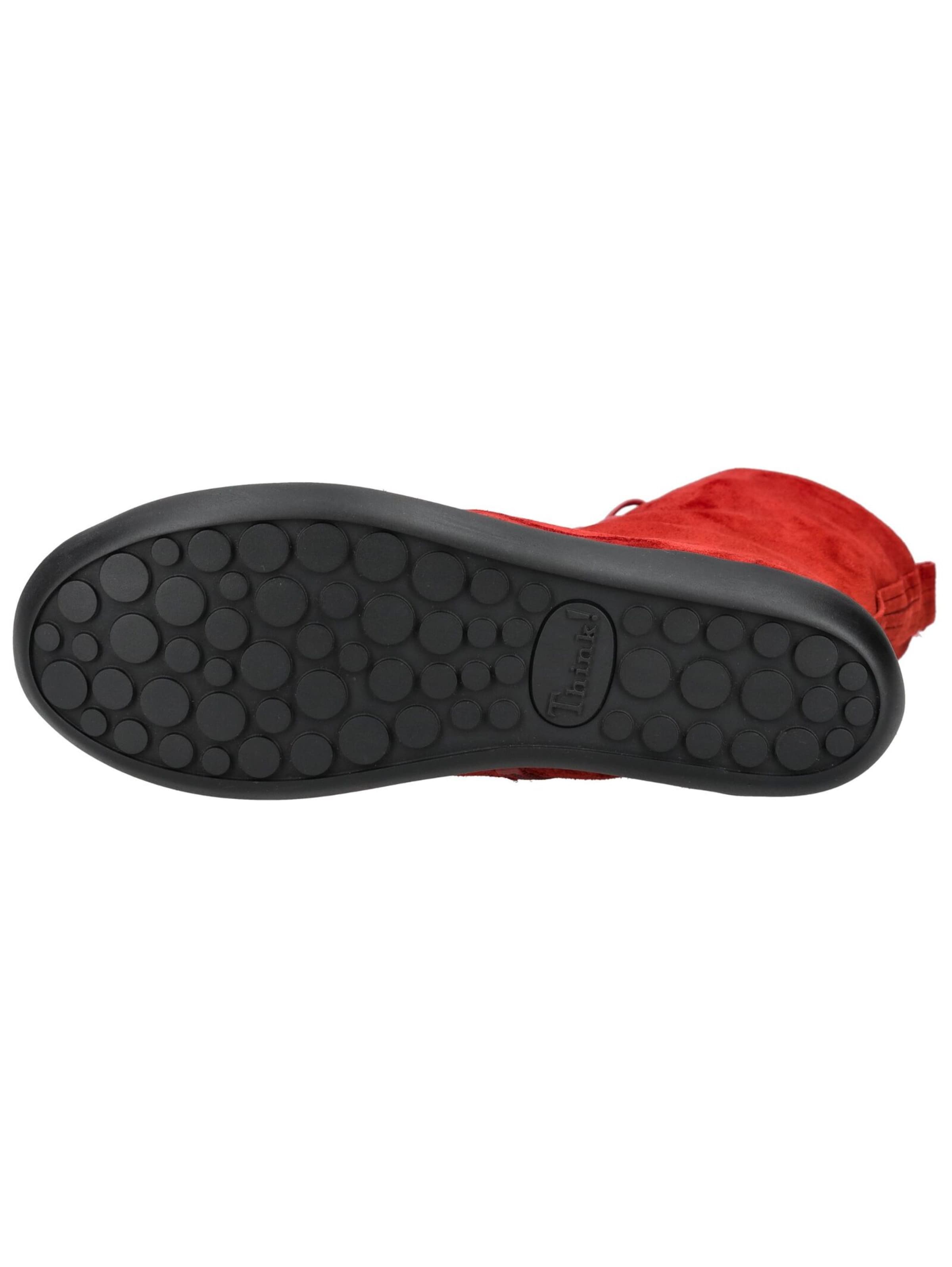 THINK! Lace-Up Ankle Boots in Red