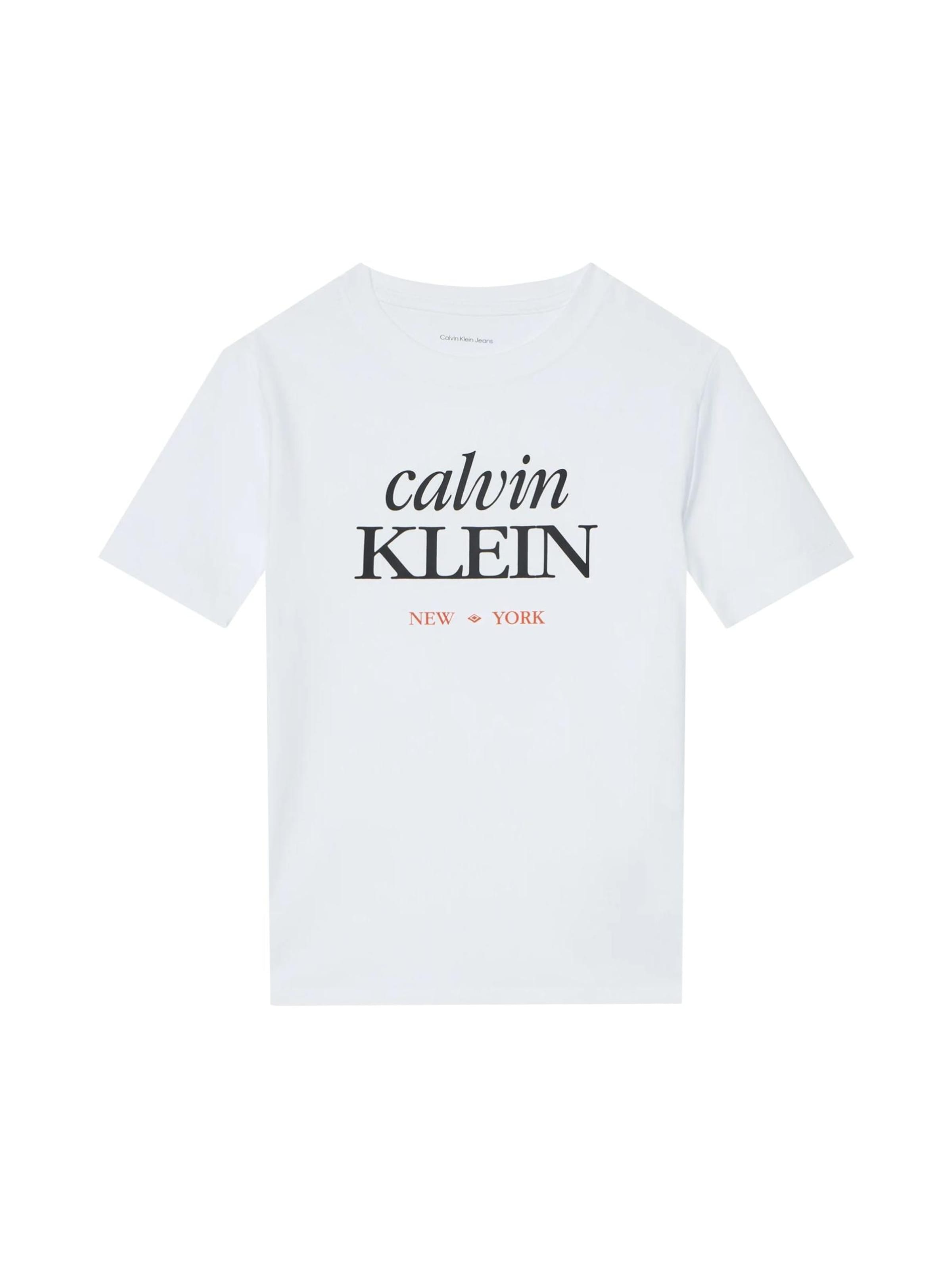 T-Shirt 'LOGO SS T-SHIRT' Calvin Klein Kids en blanc : devant