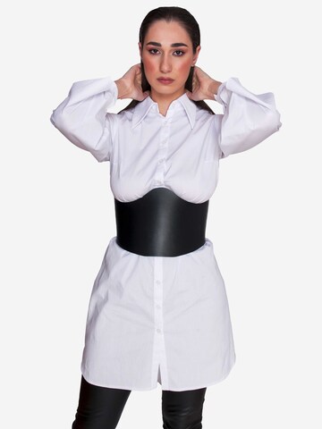 Haute Cuir - Cinturón 'Underbust' en negro: frente