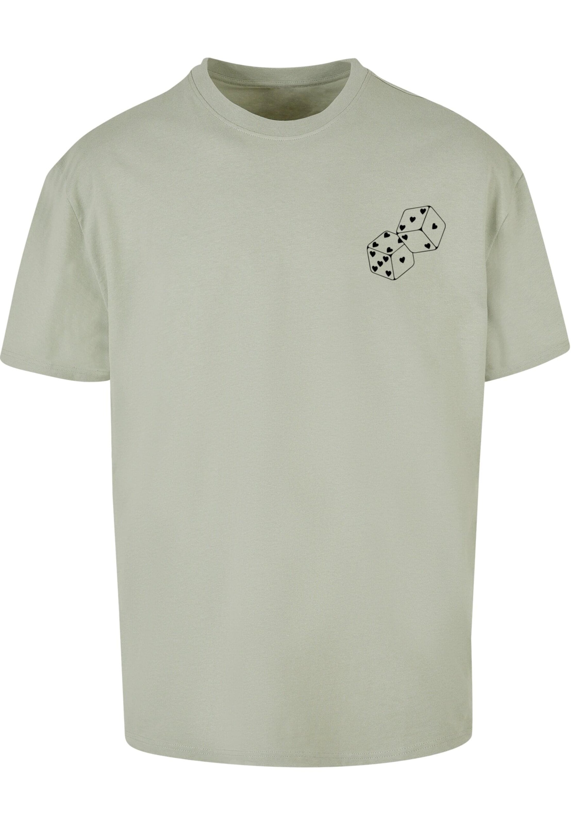 Merchcode Shirt 'Hugs & Love - Heart Dice' in Green: front