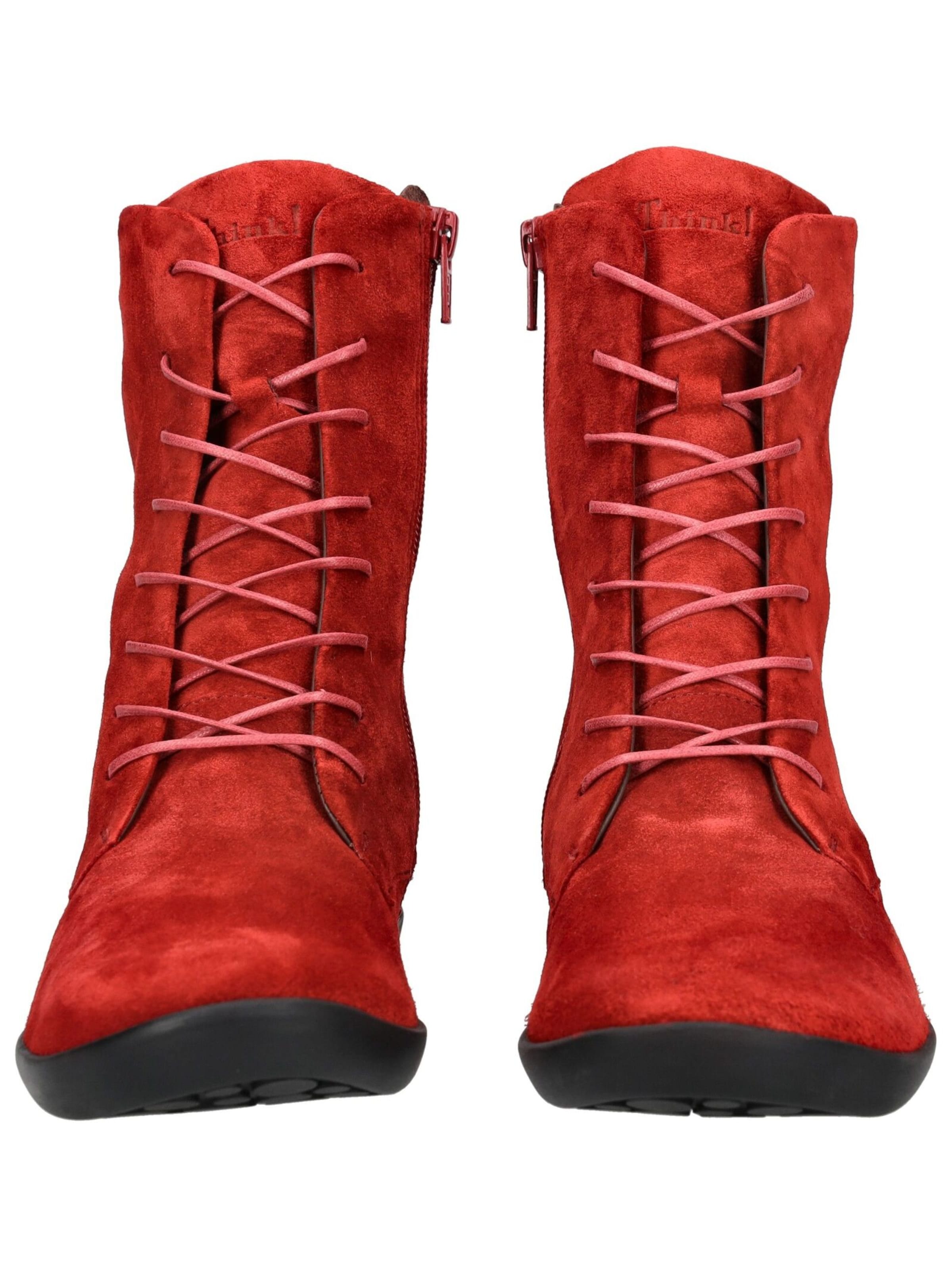 THINK! Lace-Up Ankle Boots in Red