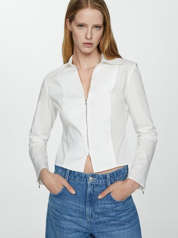 MANGO Blus 'HERITA' i vit: framsida