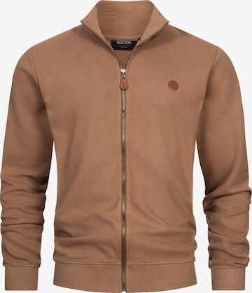 INDICODE JEANS Sweat jacket 'Guadalupe' in Brown: front
