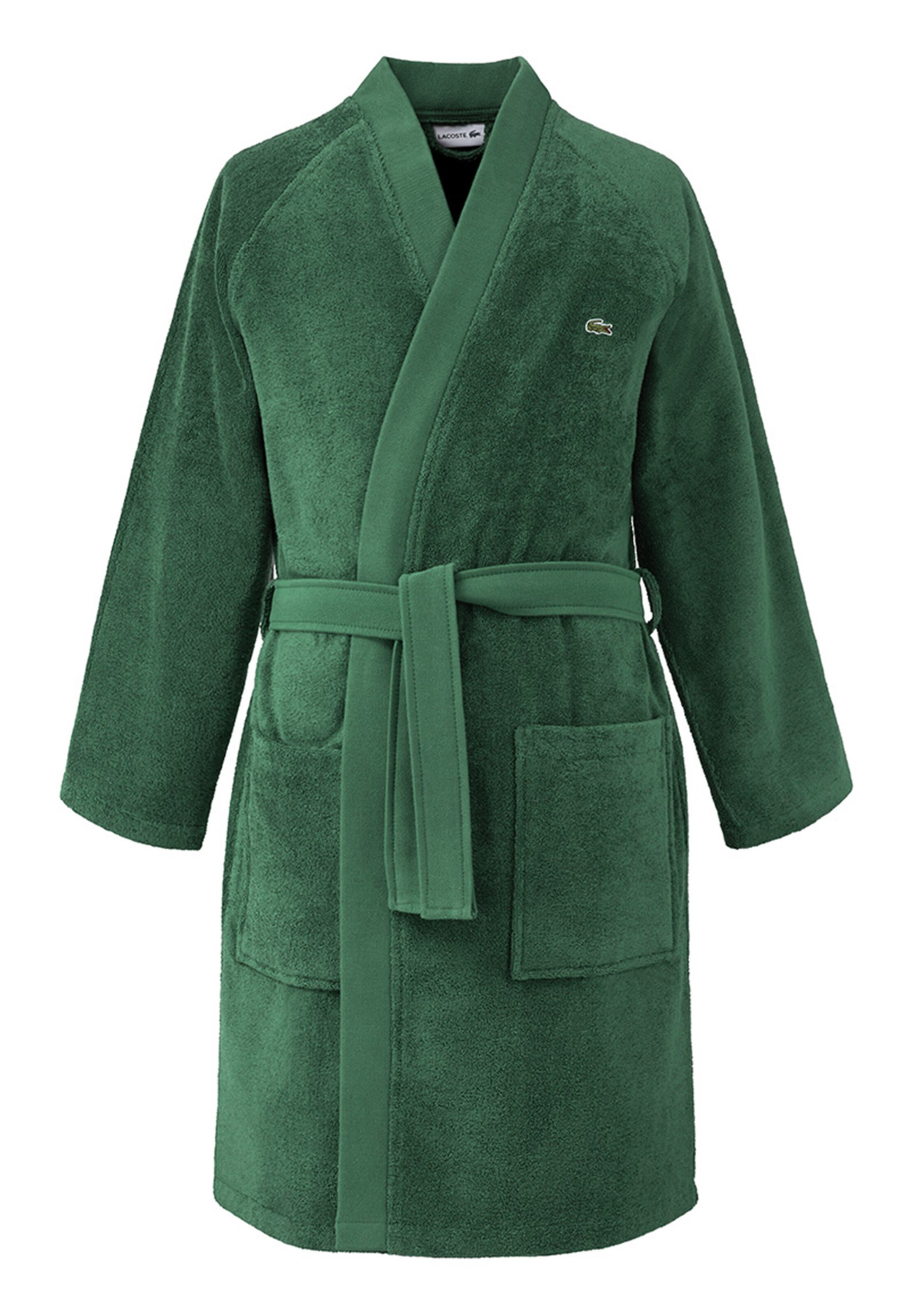 LACOSTE Short Bathrobe 'L DEFILE' in Green: front