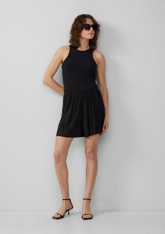QS Wide Leg Shorts in Schwarz