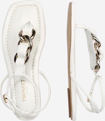 Twinset T-Bar Sandals in White