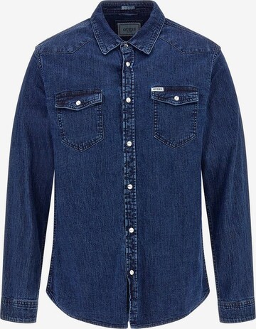 GUESS Slim fit Button Up Shirt in Blue: front