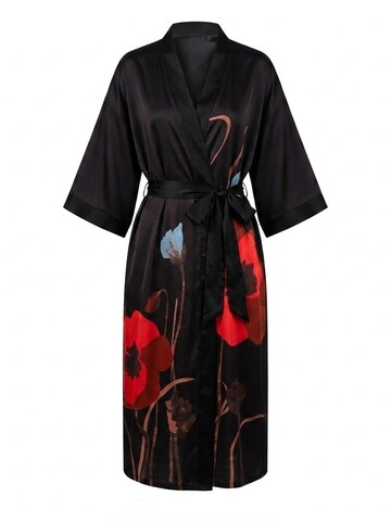 Vivi Idee Dressing Gown 'Dalien' in Black: front