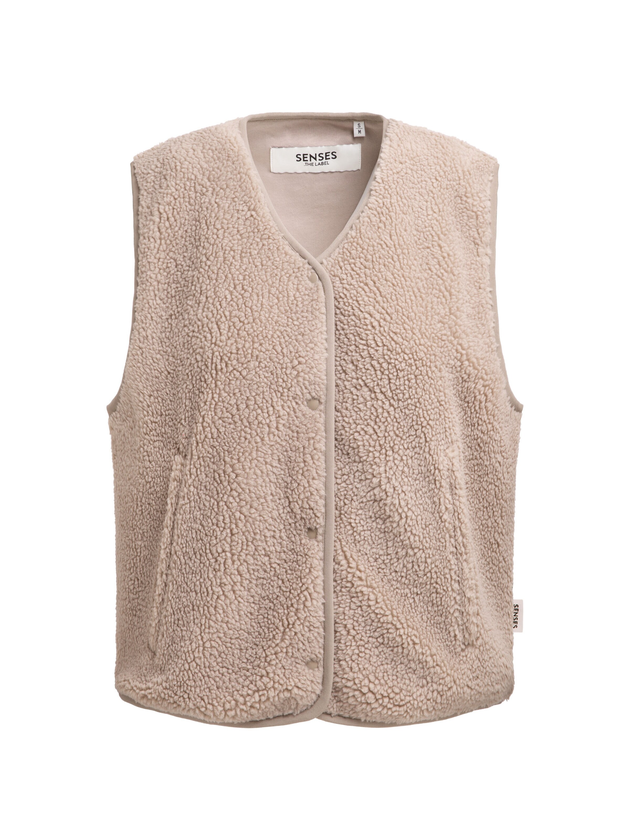 SENSES.THE LABEL Knitted Vest in Brown: front