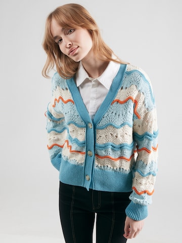 BOSS Knit Cardigan 'Famon' in Blue: front