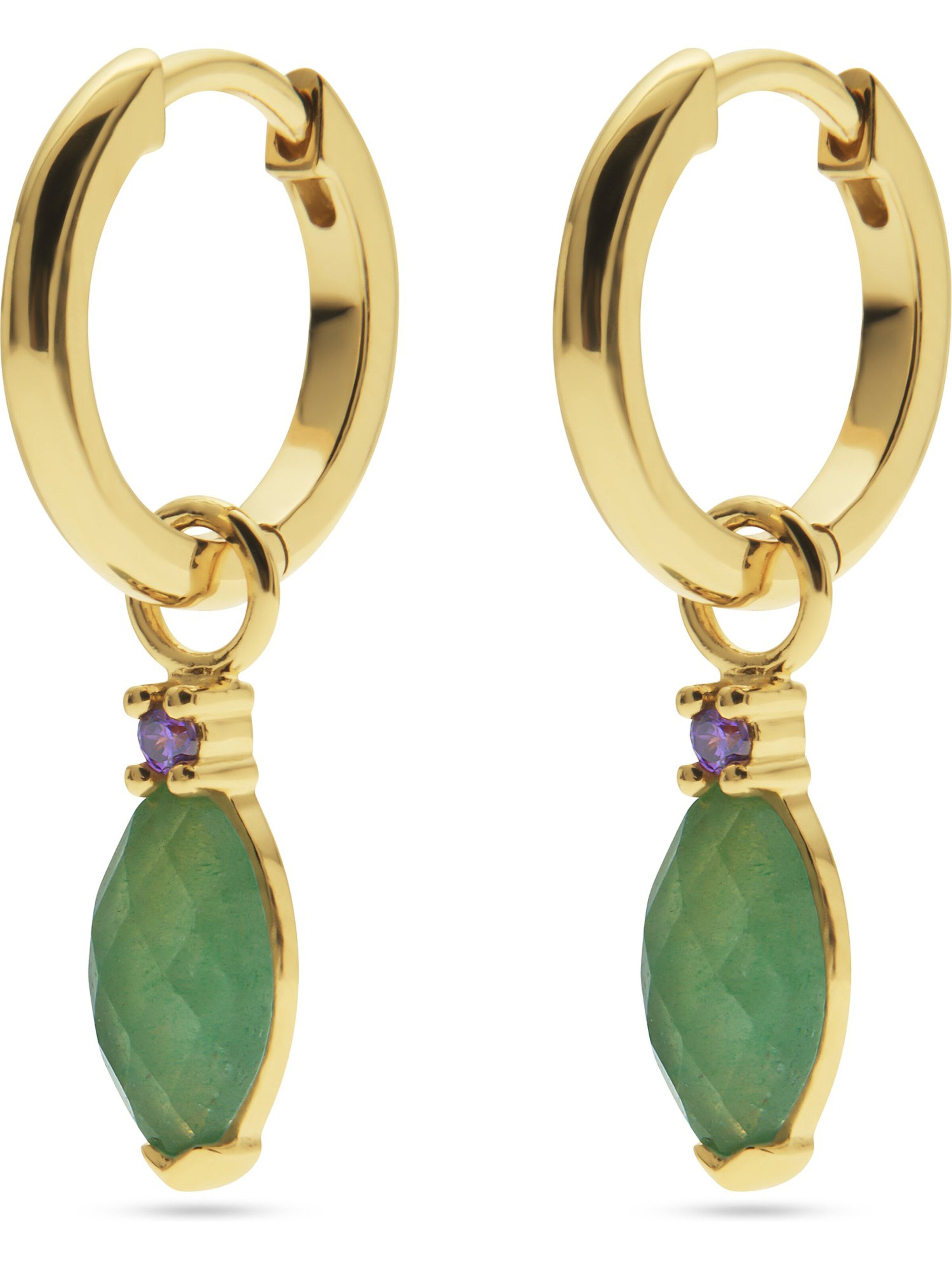 Guido Maria Kretschmer Jewellery Earrings in Gold / Green / Purple, Item view