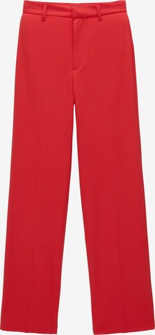 Pull&Bear Trousers with creases in Red: front