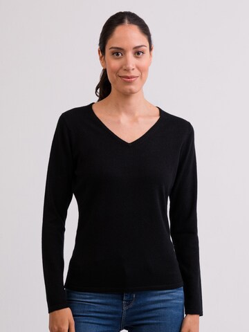 CASH-MERE.CH Kaschmir Pullover in Schwarz: Vorderseite