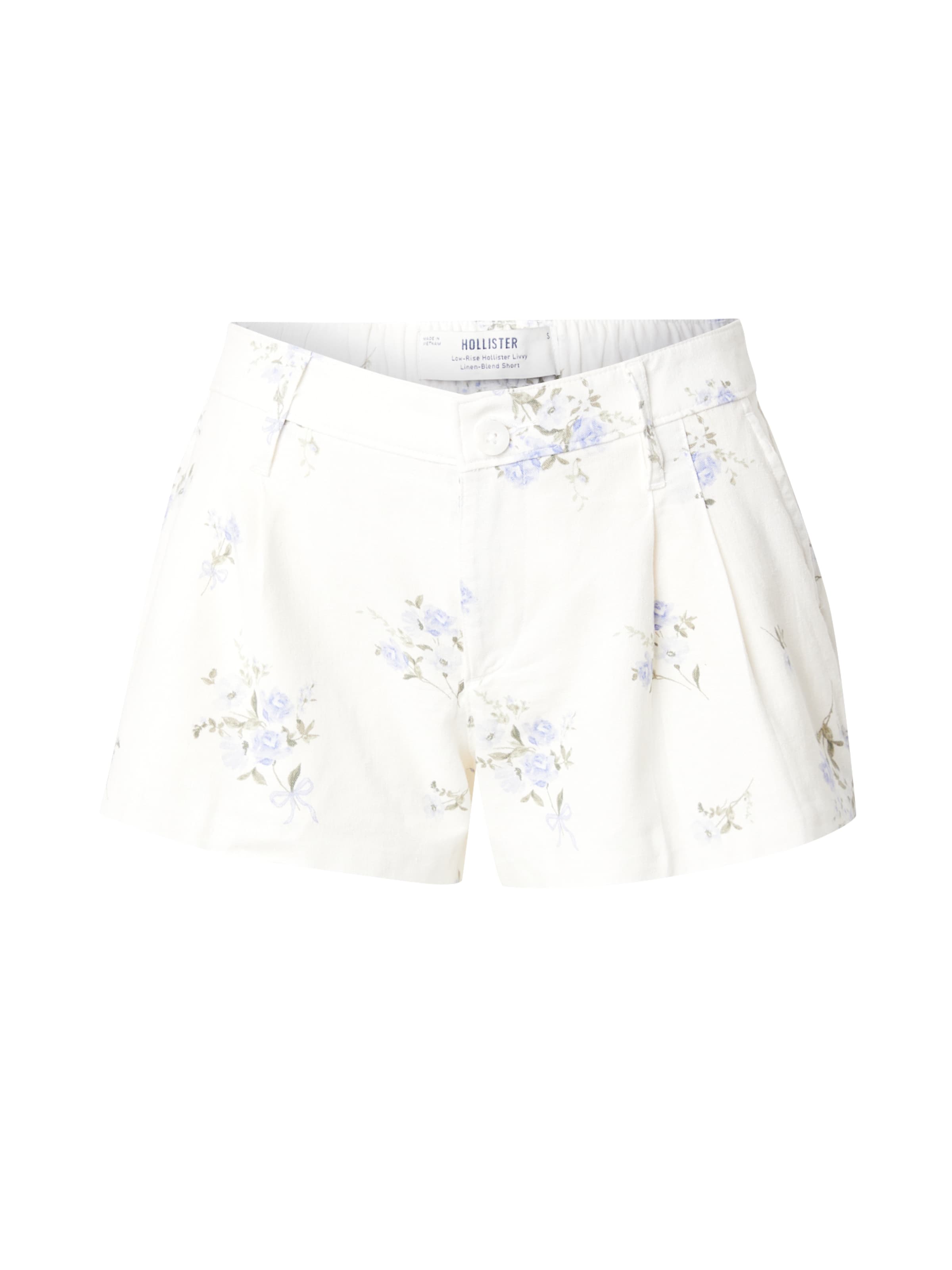 HOLLISTER regular Παντελόνι πλισέ σε λευκό: μπροστά