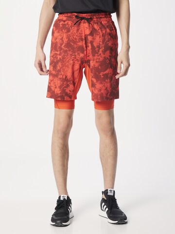 ADIDAS PERFORMANCE Regular Workout Pants 'Paris Heat.Rdy 2-In-1' in Red: front