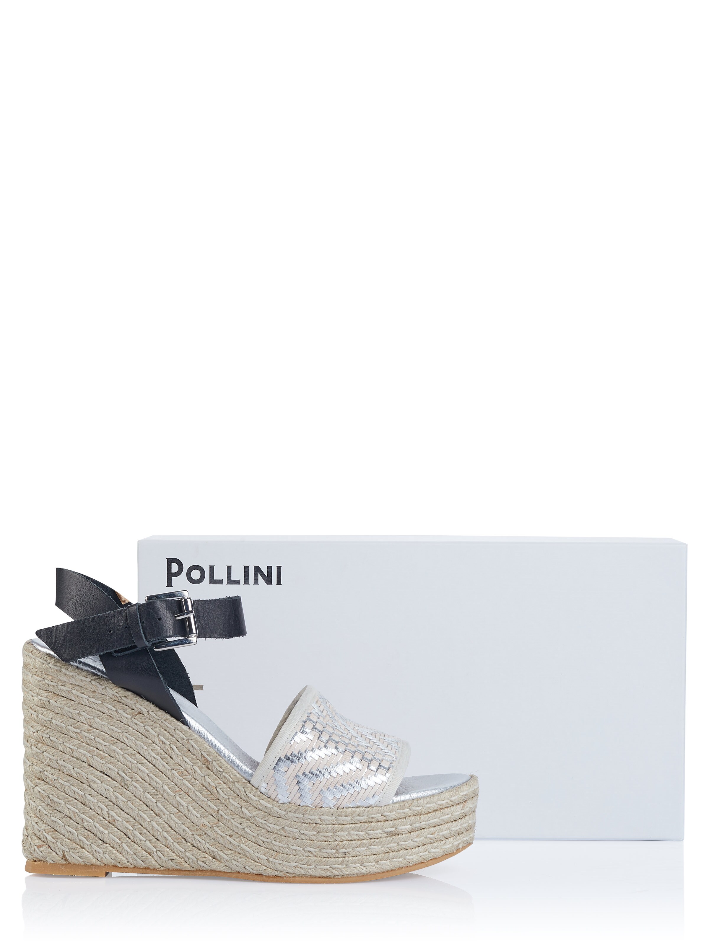 POLLINI - Sapatos de salto 'Pollini Sandale' em prata