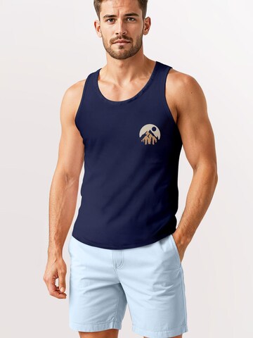 Neverless Shirt 'Mountain Scape' in Blue: front