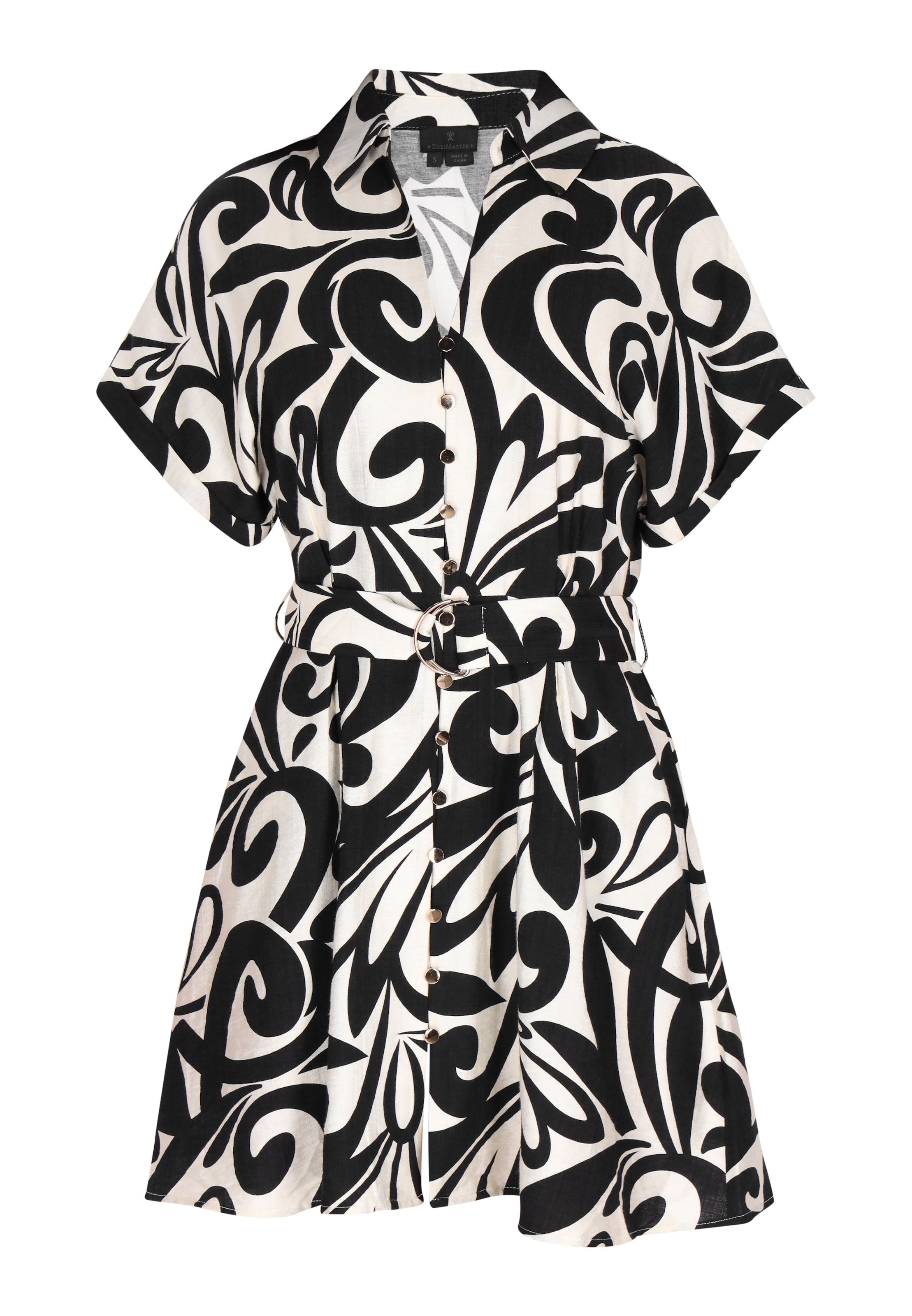 DreiMaster Klassik Blousejurk in Zwart: voorkant