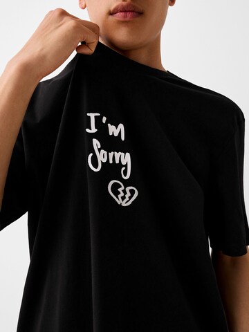 Bershka T-Shirt in Schwarz