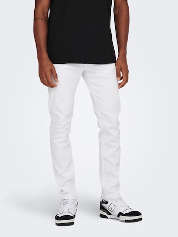 Only & Sons Skinny Jeans 'Loom' in White: front