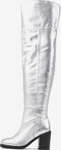 BRONX Over the Knee Boots 'New-Patt' in Silver: front