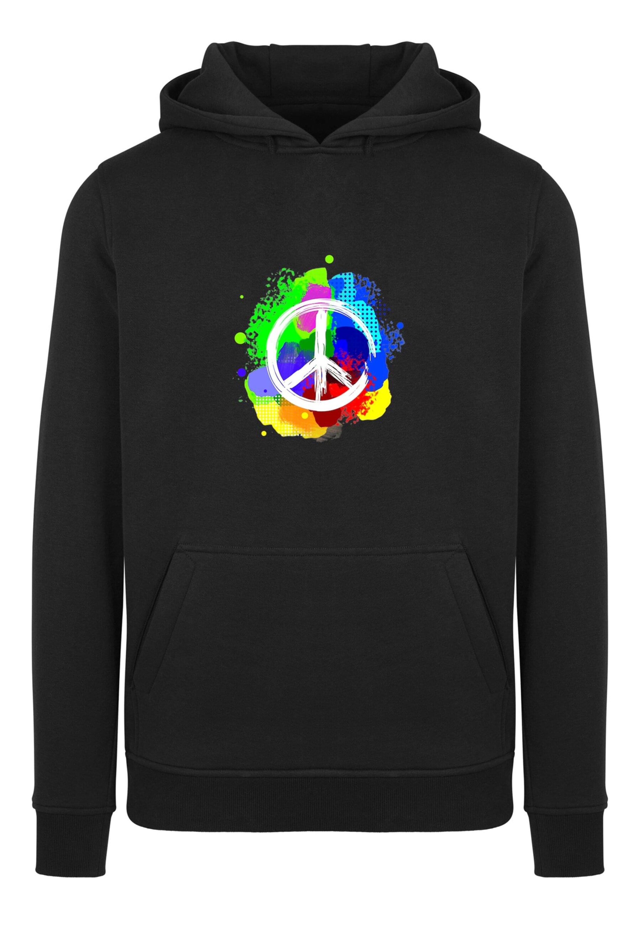 Merchcode Sweatshirt 'Peace' in Schwarz: Vorderseite