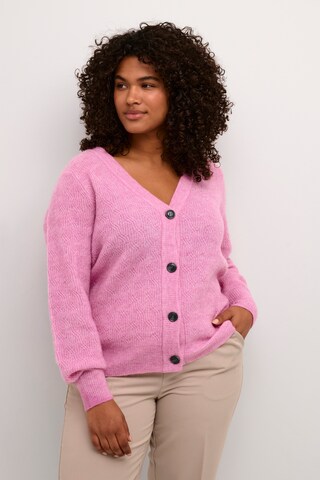 KAFFE CURVE Strickjacke 'Ella' in Pink: predná strana