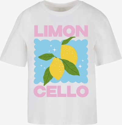 Marškinėliai iš Miss Tee, spalva – dangaus žydra / geltona / žalia / balta, Prekių apžvalga