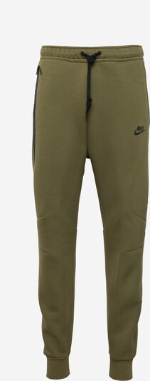 Nike Sportswear Broek 'TECH FLEECE' in de kleur Olijfgroen / Zwart, Productweergave