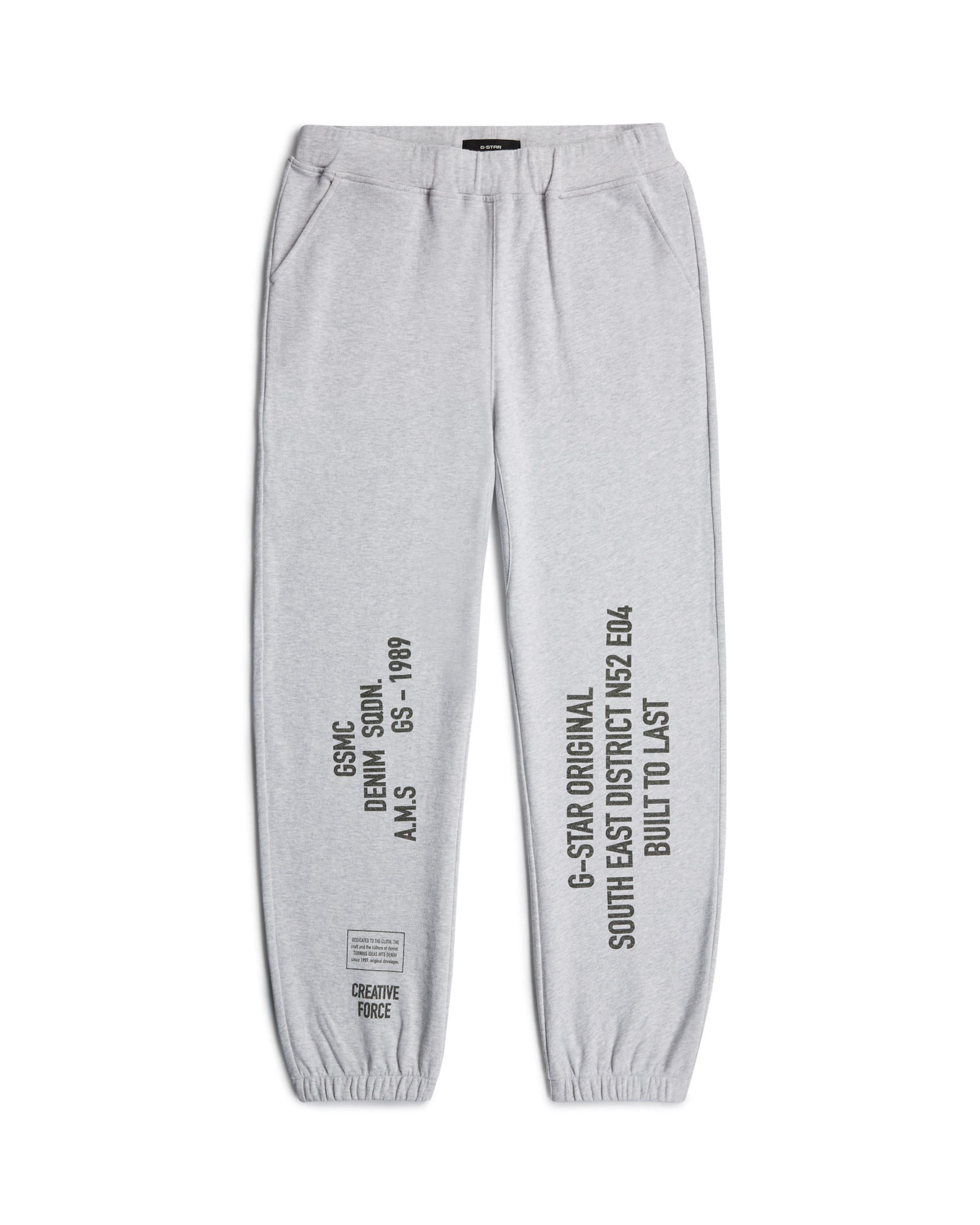 G-STAR Trousers - 'Stencil Graphic Sweatpant' in graumeliert / schwarz, Produktansicht
