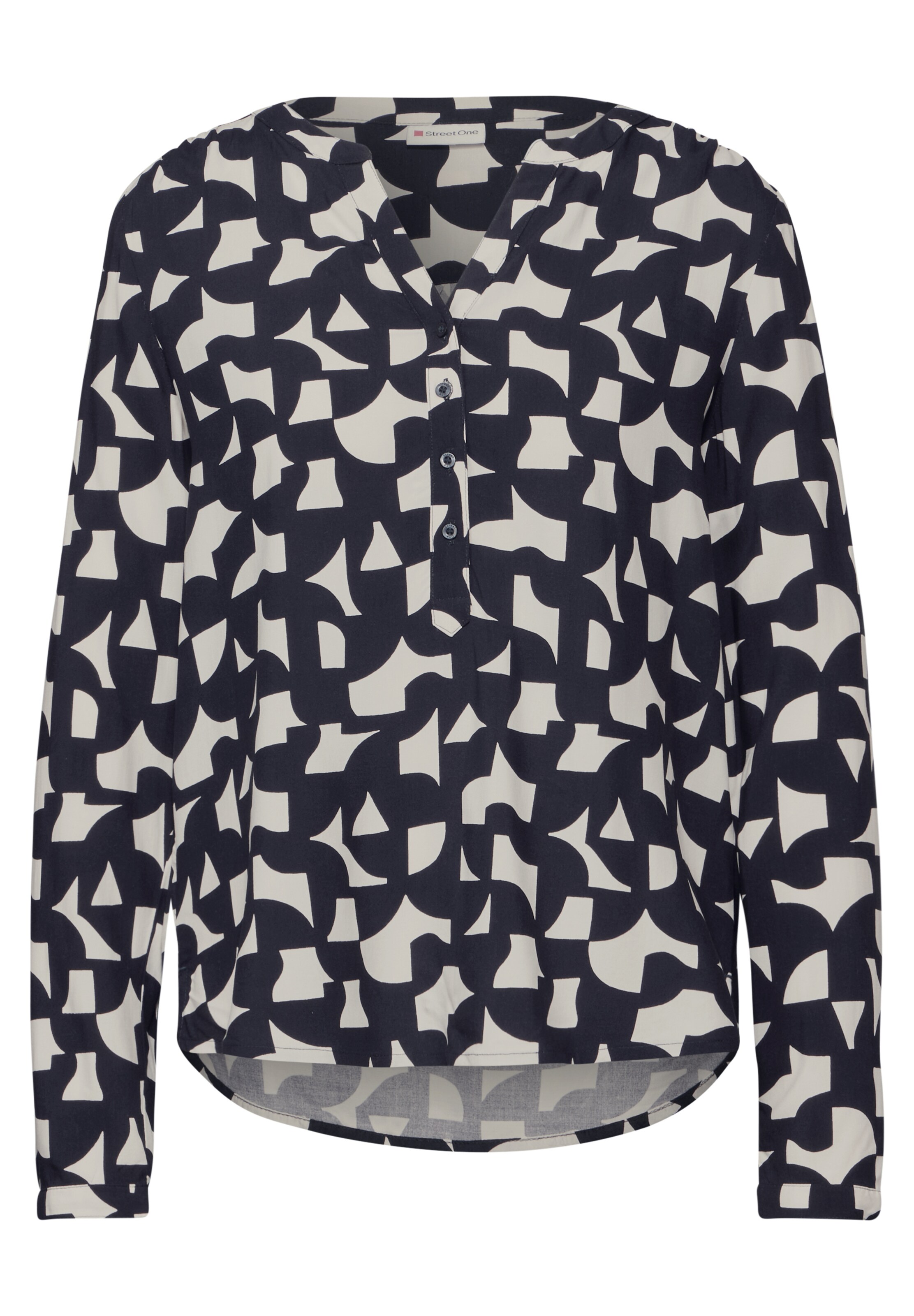 STREET ONE Gemusterte Bluse in Blau: Vorderseite