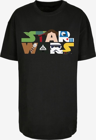 Maglia extra large 'Star Wars Character' di F4NT4STIC in nero: frontale