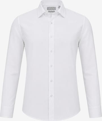 Coupe regular Chemise business 'COTTON LINEN SLIM SHIRT' Michael Kors en blanc : devant