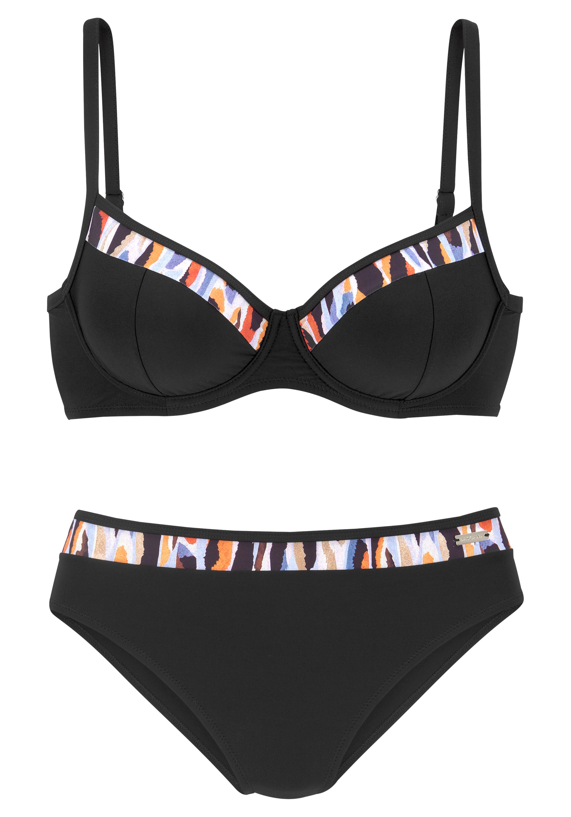 LASCANA Бюстгальтер под футболку Бикини в Черный: спереди
