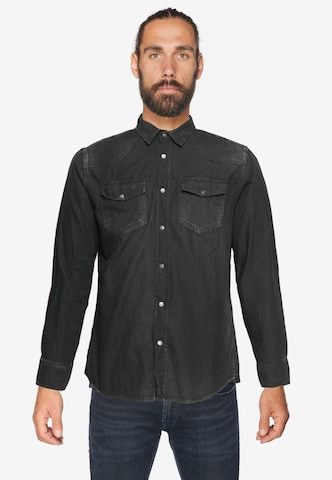 Le Temps Des Cerises Regular fit Button Up Shirt 'JUANITO' in Black: front