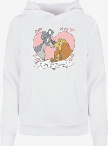 ABSOLUTE CULT Sweatshirt 'Ladies Lady And The Tramp - Love' in White: front
