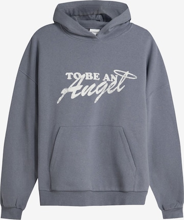 Bluză de molton de la Bershka pe gri: față